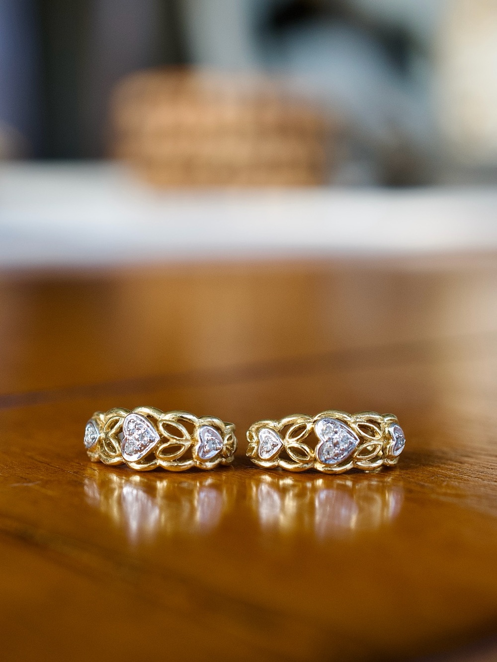 10K Gold Heart Earrings